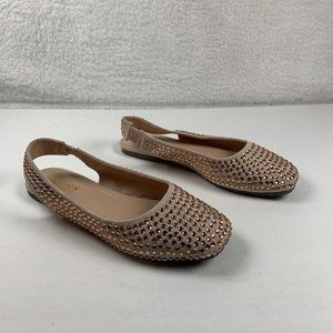 Kenneth Cole Reaction Esme Studded Slingback Flat Shoes Womens Size 7 Blush 7938